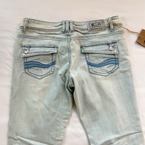 Low-rise Rhinestoned Bedazzled Embellished Jeans - Picture 5 of 7